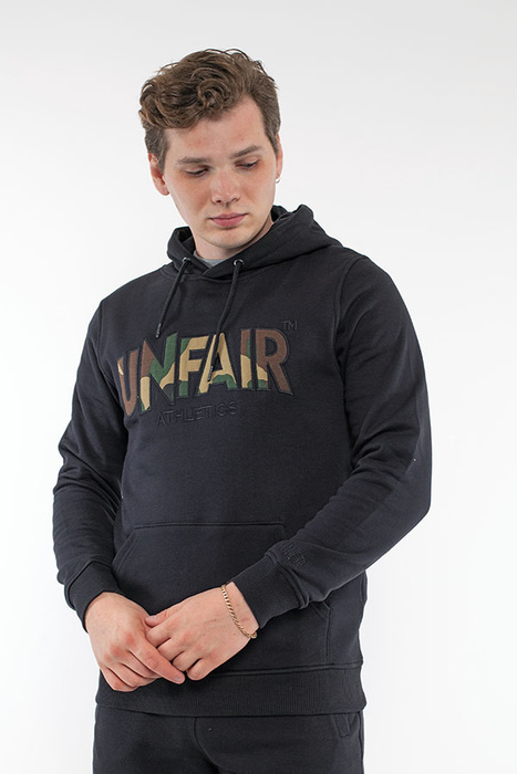 Bluza Unfair Classic Label Camo Hoodie Black