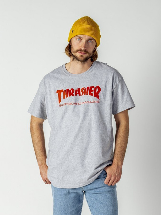 Koszulka Męska Thrasher Skate Mag Grey Heather / Red