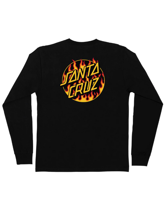 Męski T-shirt z długim rękawem Thrasher Flame Dot Santa Cruz