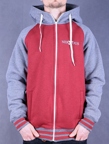Bluza Nervous Zip Classic Sl Sp14 Burgundy/Grey