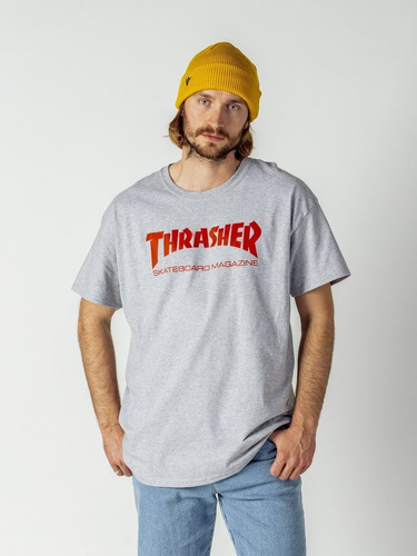 Koszulka Męska Thrasher Skate Mag Grey Heather / Red