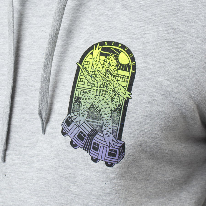 Bluza Nervous Hood Godzilla Grey