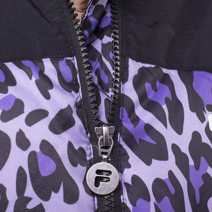 Kurtka Fila Wmn Bronwen aop puff allover sand verbena leo-blk