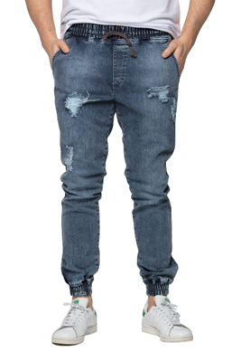 Spodnie Diamante Crew Jogger Rm Jeans Męskie Ripped Blu