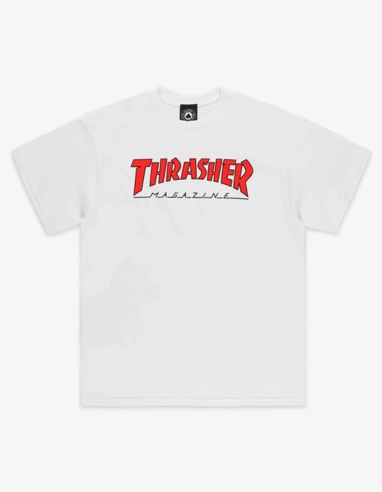 Koszulka Thrasher Outlined White Red