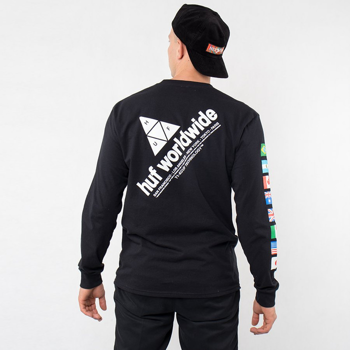 Koszulka Longsleeve Huf Flag Union Black