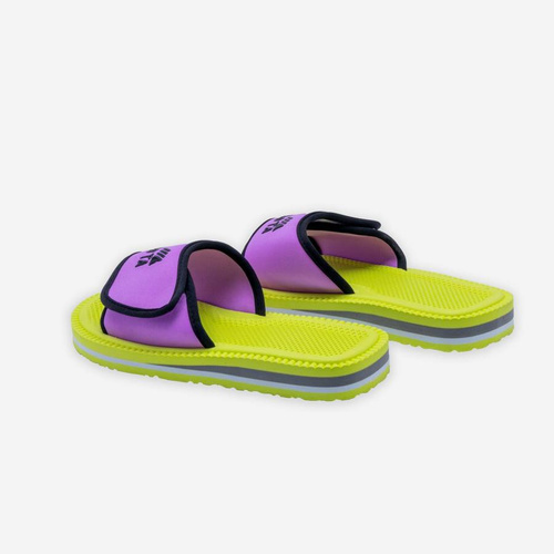 Klapki Kubota Rzep Limonkowo - Fioletowy