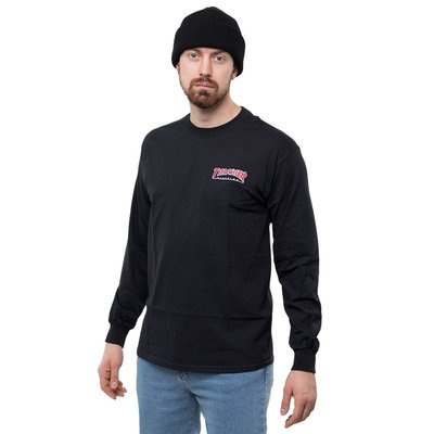 Koszulka Longsleeve Thrasher Outlined Black