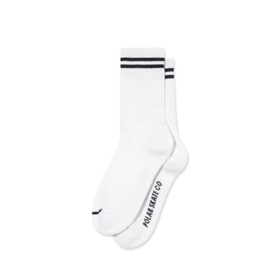Skarpety Polar Skate Rib 2 Stripes Socks biało-czarne