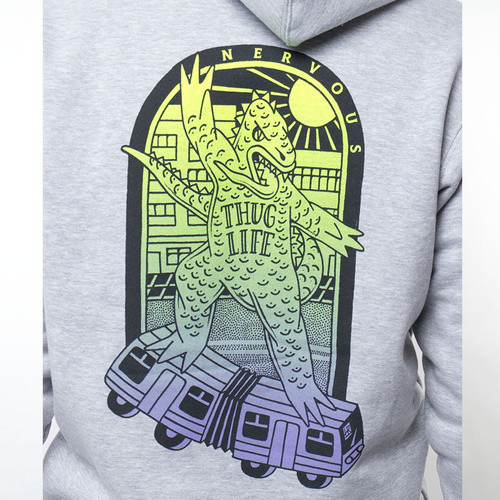 Bluza Nervous Hood Godzilla Grey
