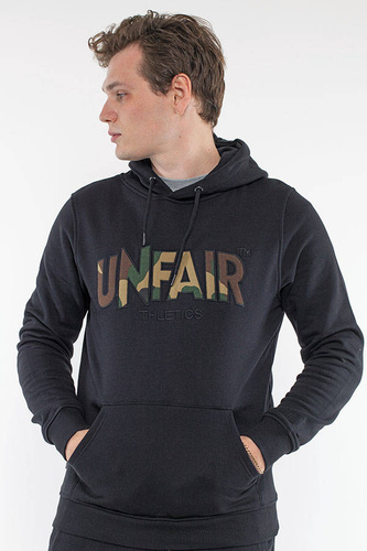 Bluza Unfair Classic Label Camo Hoodie Black
