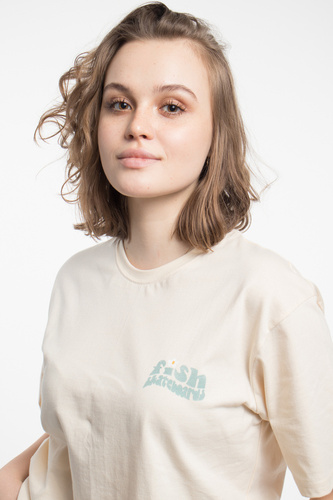 Koszulka Fish Skateboards Flower Power Ecru