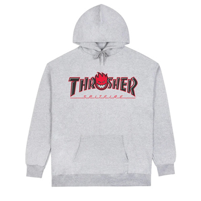 Bluza z kapturem Thrasher x Spitfire Big Head Outline szara