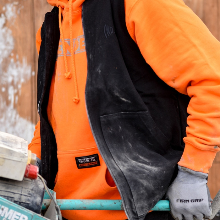 Bluza z kapturem Independent Hood Bar Logo Reflective Heavyweight pomrańczowa