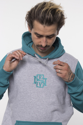 Bluza Hood Nervous Initial Ocean Grey
