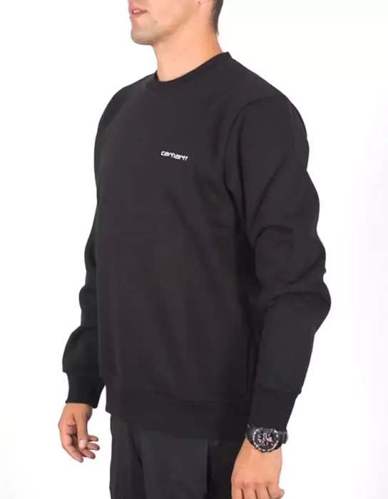 Bluza Carhartt WIP Crew Script Embordery Black White
