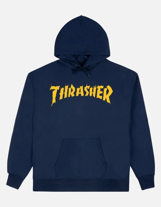 Bluza z kapturem Thrasher Hood Burn It Down Navy