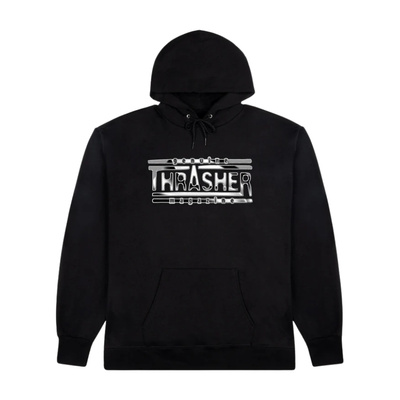 Bluza z kapturem Thrasher Chrome Genuine Hoody czarna