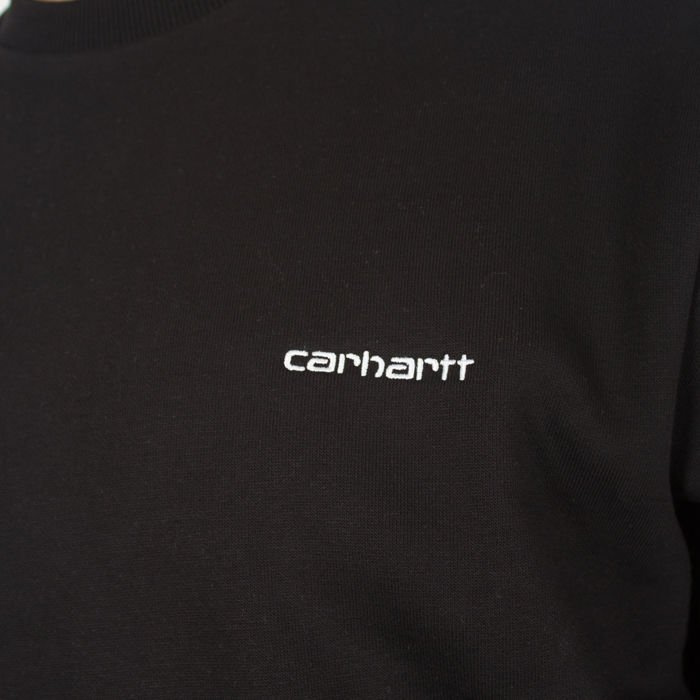 Bluza Carhartt WIP Crew Script Embordery Black White