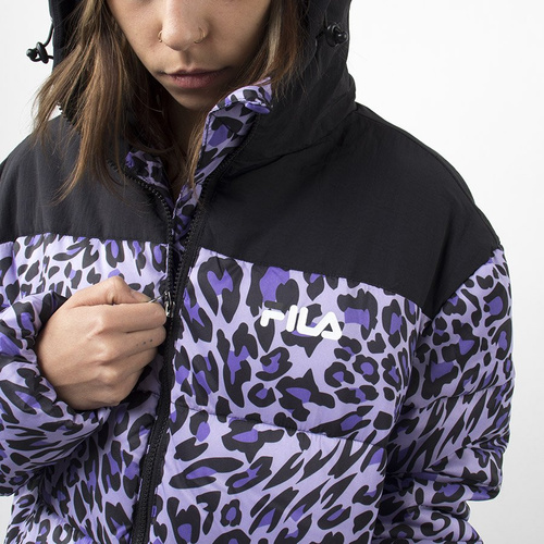Kurtka Fila Wmn Bronwen aop puff allover sand verbena leo-blk