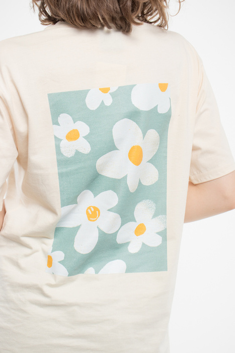 Koszulka Fish Skateboards Flower Power Ecru