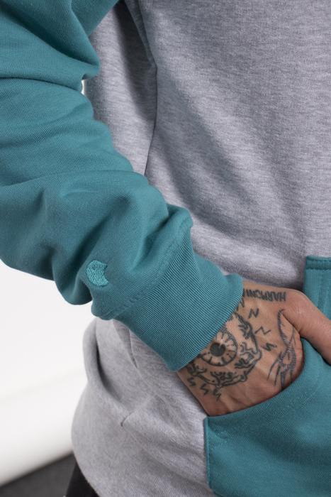 Bluza Hood Nervous Initial Ocean Grey