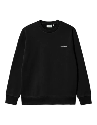 Bluza Carhartt WIP Crew Script Embordery Black White