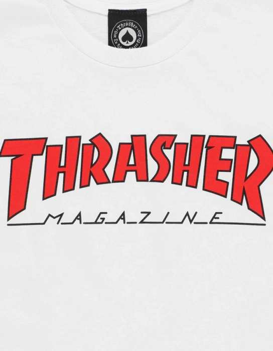 Koszulka Thrasher Outlined White Red