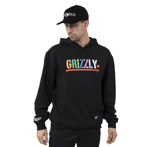 Bluza męska Grizzly Color Block Stamp Hood Blk