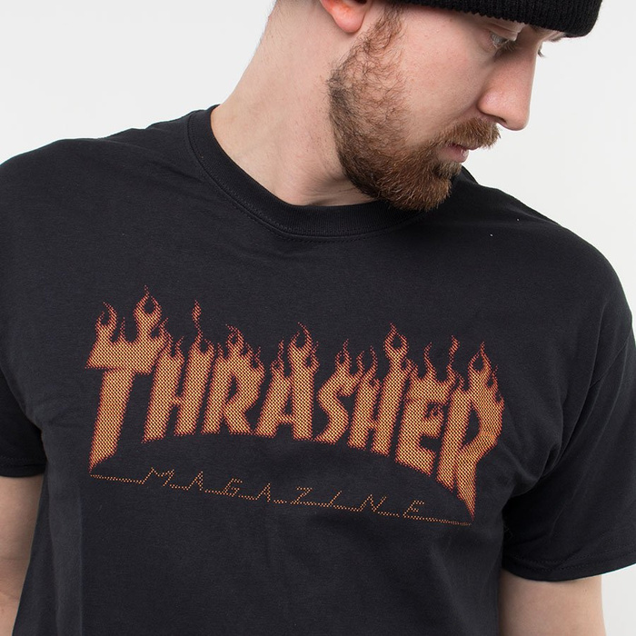 Koszulka Thrasher Flame Halftone Blk