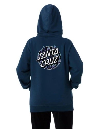 Bluza z kapturem damska Santa Cruz X Thrasher Flame Dot Long Navy