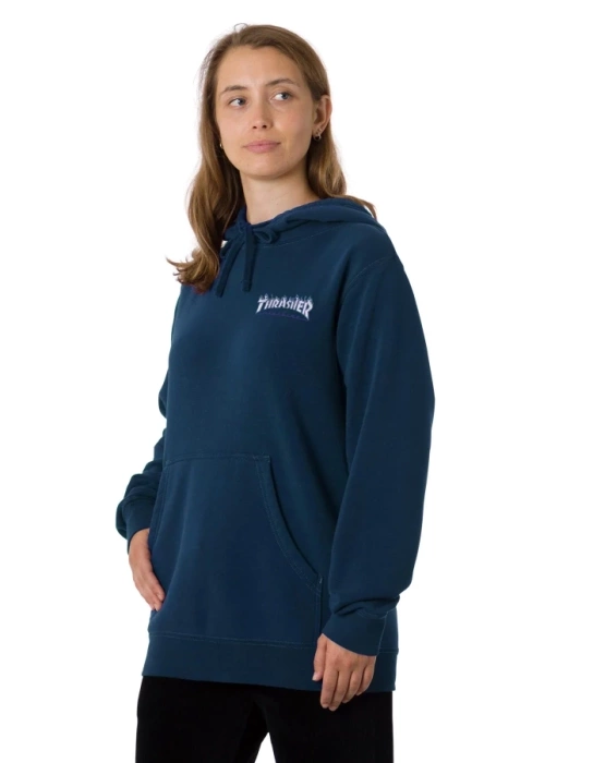 Bluza z kapturem damska Santa Cruz X Thrasher Flame Dot Long Navy