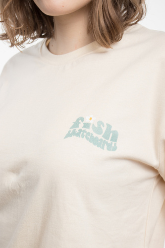 Koszulka Fish Skateboards Flower Power Ecru