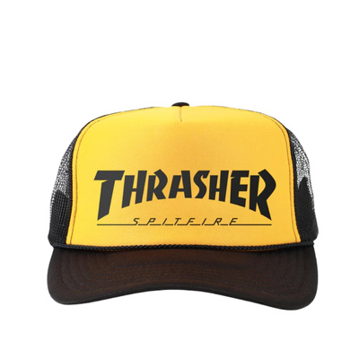 Czapka Thrasher x Spitfire Black-Gold-Black Trucker Hat