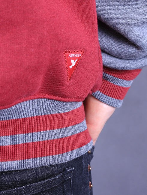 Bluza Nervous Zip Classic Sl Sp14 Burgundy/Grey