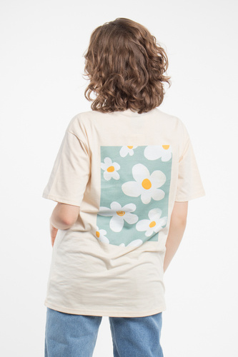 Koszulka Fish Skateboards Flower Power Ecru