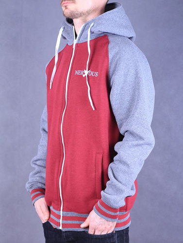 Bluza Nervous Zip Classic Sl Sp14 Burgundy/Grey