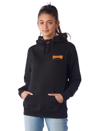 Bluza z kapturem damska Santa Cruz X Thrasher Flame Dot Long Black