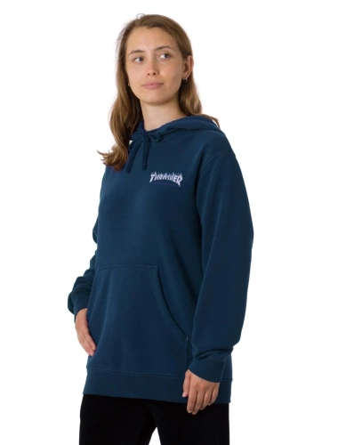 Bluza z kapturem damska Santa Cruz X Thrasher Flame Dot Long Navy