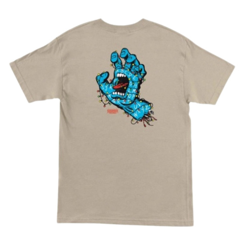 Koszulka Santa Cruz x Stranger Things Screaming Lights beżowa