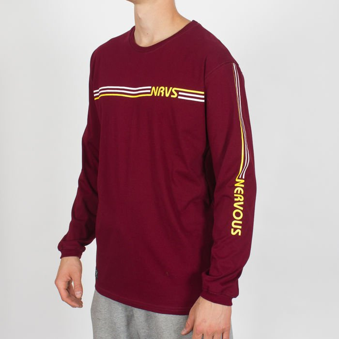 Koszulka LS Nervous F18 Stripes Maroon
