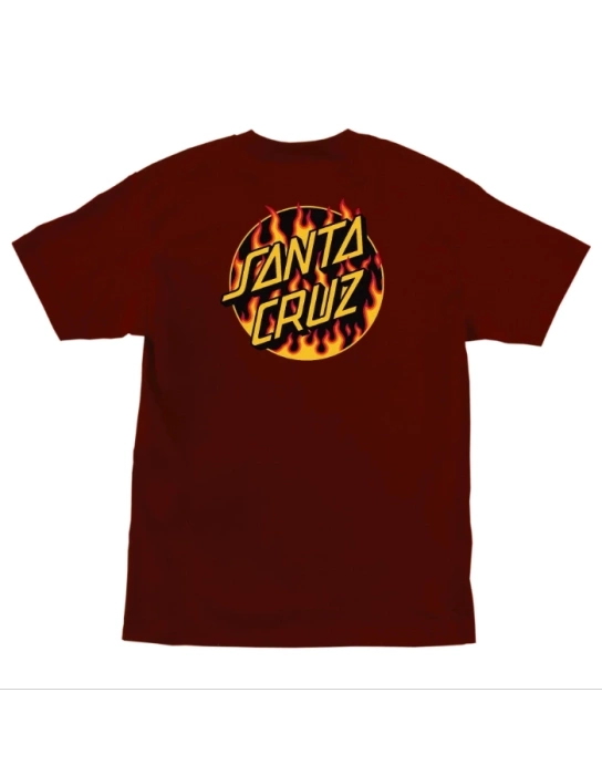Koszulka z krótkim rękawem Santa Cruz X Thrasher Flame Dot Heavyweight Burgundy