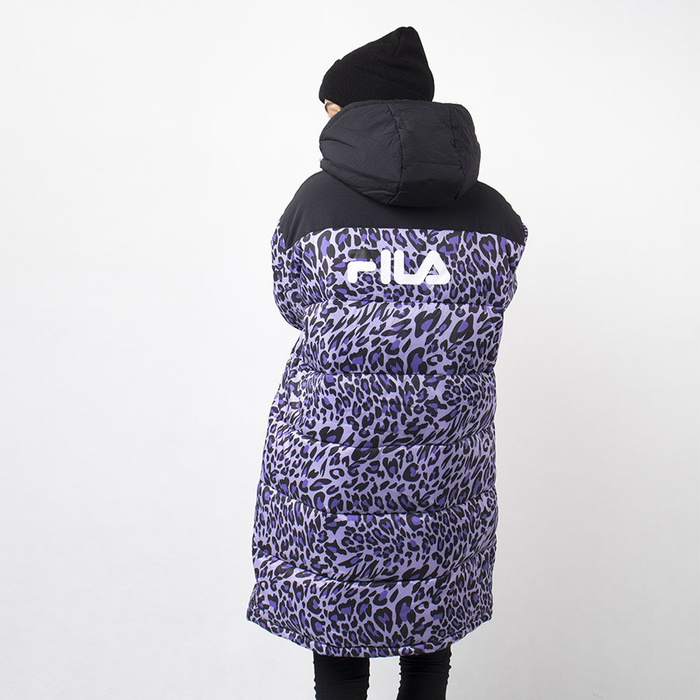 Kurtka Fila Wmn Bronwen aop puff allover sand verbena leo-blk