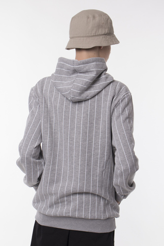 Bluza Męska Z Kapturem Hood Heritage Pin Stripe Heather Grey
