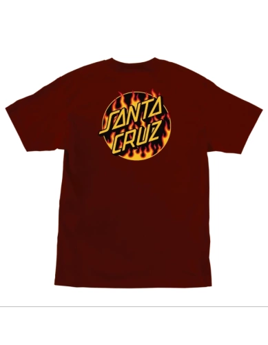 Koszulka z krótkim rękawem Santa Cruz X Thrasher Flame Dot Heavyweight Burgundy