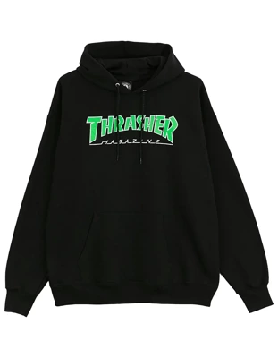  Bluza z kapturem Thrasher Hood Outlined Black Green