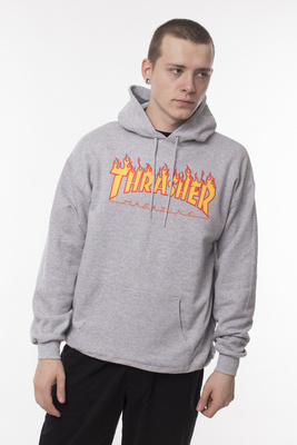 Bluza z kapturem Thrasher Flame Logo Hoody Grey