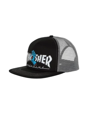 Czapka Santa Cruz X Thrasher Screaming Logo Mesh Trucker High Profile Hat Blk/Grey