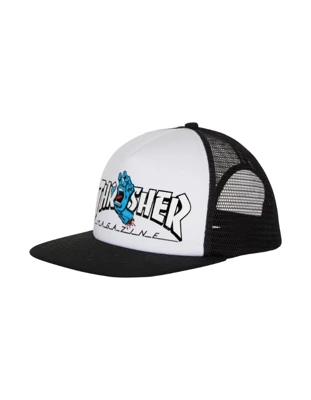 Czapka Santa Cruz X Thrasher Screaming Logo Mesh Trucker High Profile Hat Blk/White