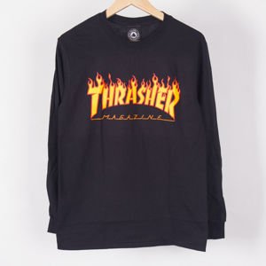 Koszulka Longsleeve Thrasher Flame Black